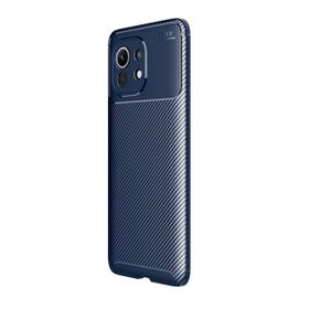 Teleplus Xiaomi Mi 11 Lüks Kamera Korumalı Karbon Tam Kapatan Ekran Koruyucu Lacivert Silikon Cep Telefonu Kılıf