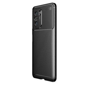 Teleplus Xiaomi Mi 11I Kılıf Lüks Kamera Korumalı Karbon Silikon Lacivert Nano Ekran Koruyucu