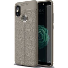 Teleplus Xiaomi Mi 8 Se Deri Dokulu Silikon Kılıf Gri Nano Ekran Koruyucu