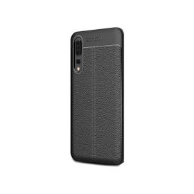 Teleplus Xiaomi Mi 9 Deri Dokulu Siyah Silikon Kılıf