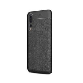 Teleplus Xiaomi Mi 9 Deri Dokulu Siyah Silikon Kılıf