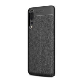 Teleplus Xiaomi Mi 9 Deri Dokulu Siyah Silikon Kılıf