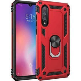 Teleplus Xiaomi Mi 9 Vega Yüzüklü Tank Kapak Kırmızı Kılıf