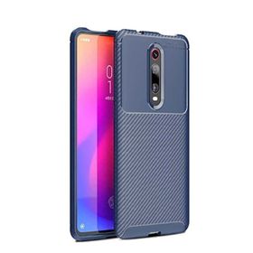 Teleplus Xiaomi Mi 9T Negro Karbon Tam Kapatan Cam Lacivert Uyumlu Silikon Kılıf