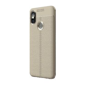 Teleplus Xiaomi Mi Max 3 Deri Dokulu Gri Silikon Kılıf