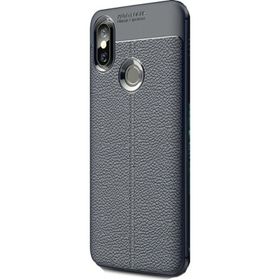 Teleplus Xiaomi Mi Max 3 Deri Dokulu Gri Silikon Kılıf
