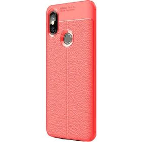 Teleplus Xiaomi Mi Max 3 Deri Dokulu Gri Silikon Kılıf