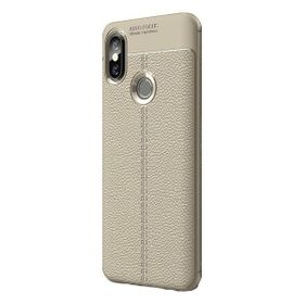 Teleplus Xiaomi Mi Max 3 Deri Dokulu Gri Silikon Kılıf