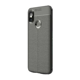 Teleplus Xiaomi Mi Max 3 Deri Dokulu Silikon Kılıf Siyah + Nano Ekran Koruyucu