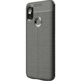 Teleplus Xiaomi Mi Max 3 Deri Dokulu Silikon Kılıf Siyah + Nano Ekran Koruyucu