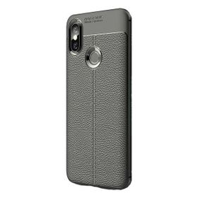 Teleplus Xiaomi Mi Max 3 Deri Dokulu Silikon Kılıf Siyah + Nano Ekran Koruyucu
