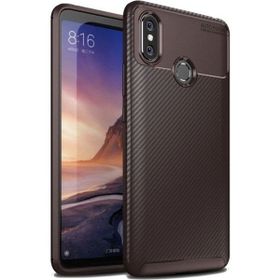 Teleplus Xiaomi Mi Max 3 Negro Karbon Kahverengi Silikon Kılıf
