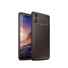 Teleplus Xiaomi Mi Max 3 Negro Karbon Kahverengi Silikon Kılıf