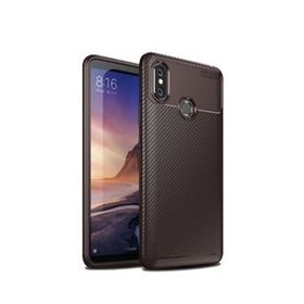 Teleplus Xiaomi Mi Max 3 Negro Karbon Kahverengi Silikon Kılıf