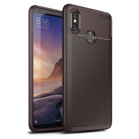 Teleplus Xiaomi Mi Max 3 Negro Karbon Kahverengi Silikon Kılıf