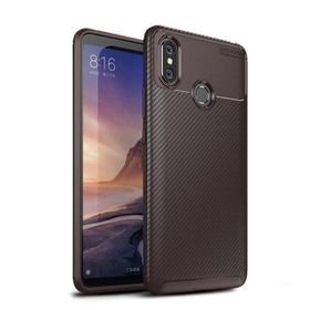 Teleplus Xiaomi Mi Max 3 Negro Karbon Kahverengi Silikon Kılıf