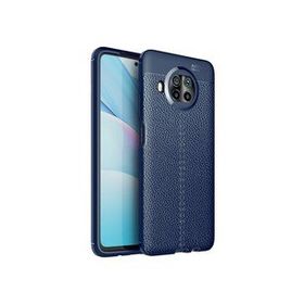 Teleplus Xiaomi MI10I 5g Deri Dokulu Nano Ekran Koruyucu Lacivert Silikon Cep Telefonu Kılıf
