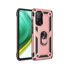 Teleplus Xiaomi Mi10t Kılıf Vega Yüzüklü Standlı Tank Kapak Gold Nano Ekran Koruyucu