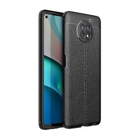 Teleplus Xiaomi MI10T Lite Deri Dokulu Siyah Nano Ekran Koruyucu Silikon Cep Telefonu Kılıf