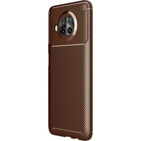 Teleplus Xiaomi MI10T Lite Negro Karbon Dokulu Kahverengi Silikon Cep Telefonu Kılıf