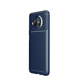 Teleplus Xiaomi MI10T Lite Negro Karbon Dokulu Kahverengi Silikon Cep Telefonu Kılıf