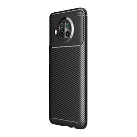 Teleplus Xiaomi MI10T Lite Negro Karbon Dokulu Kahverengi Silikon Cep Telefonu Kılıf
