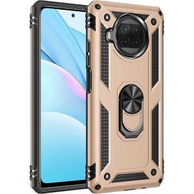 Teleplus Xiaomi MI10T Lite Vega Yüzüklü Tank Gold Nano Ekran Koruyucu Silikon Cep Telefonu Kılıf