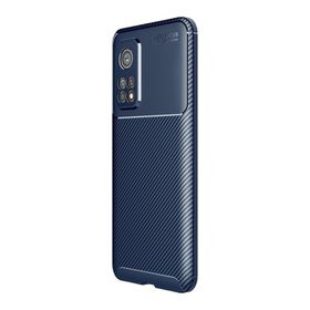 Teleplus Xiaomi MI10T Negro Karbon Dokulu Kahverengi Silikon Cep Telefonu Kılıf