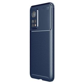 Teleplus Xiaomi MI10T Negro Karbon Dokulu Nano Ekran Koruyucu Lacivert Silikon Cep Telefonu Kılıf