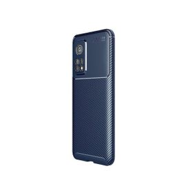 Teleplus Xiaomi MI10T Negro Karbon Dokulu Nano Ekran Koruyucu Lacivert Silikon Cep Telefonu Kılıf