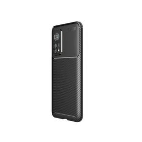 Teleplus Xiaomi MI10T Negro Karbon Dokulu Nano Ekran Koruyucu Lacivert Silikon Cep Telefonu Kılıf