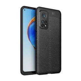Teleplus Xiaomi Mi10T Pro Kılıf Deri Dokulu Silikon Lacivert Tam Kapatan Nano Ekran Koruyucu
