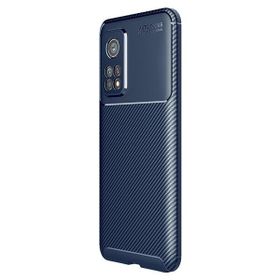 Teleplus Xiaomi MI10T Pro Negro Karbon Dokulu Tam Kapatan Nano Ekran Koruyucu Lacivert Silikon Cep Telefonu Kılıf