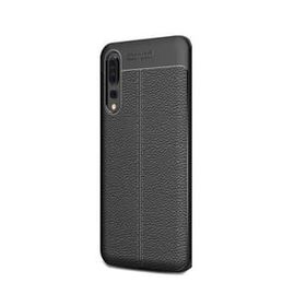 Teleplus Xiaomi Mi9 Deri Dokulu Silikon Lacivert Kılıf Nano Glass Ekran Koruyucu