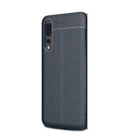 Teleplus Xiaomi Mi9 Deri Dokulu Silikon Lacivert Kılıf Nano Glass Ekran Koruyucu
