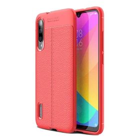 Teleplus Xiaomi Mi9 Lite Deri Dokulu Silikon Kırmızı Kılıf
