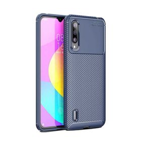 Teleplus Xiaomi Mi9 Lite Negro Karbon Desenli Silikon Kahverengi Cep Telefonu Kılıfı