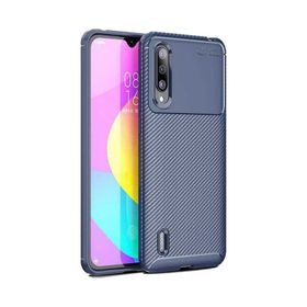 Teleplus Xiaomi Mi9 Lite Negro Karbon Desenli Silikon Kahverengi Cep Telefonu Kılıfı