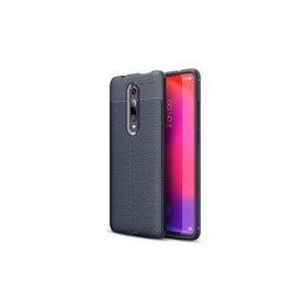 Teleplus Xiaomi Mi9T Deri Dokulu Nano Ekran Koruyucu Lacivert Uyumlu Silikon Kılıf