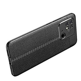 Teleplus Xiaomi Poco C40 Kamera Korumalı Deri Dokulu Silikon Lacivert Kılıf