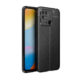 Teleplus Xiaomi Poco C40 Kamera Korumalı Deri Dokulu Silikon Lacivert Kılıf
