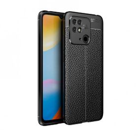 Teleplus Xiaomi Poco C40 Kamera Korumalı Deri Dokulu Silikon Lacivert Kılıf