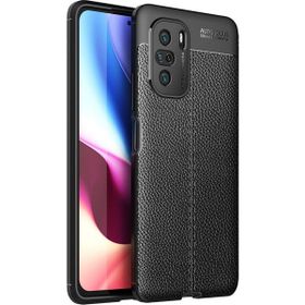 Teleplus Xiaomi Poco F3 Kamera Korumalı Deri Dokulu Siyah Silikon Cep Telefonu Kılıf