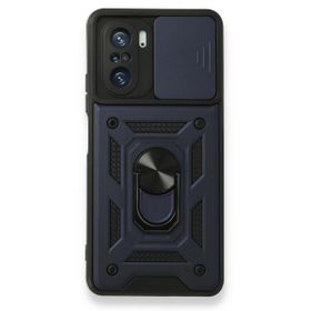 Teleplus Xiaomi Poco F3 Kamera Korumalı Yüzüklü Tank Pars Silikon Siyah Kılıf