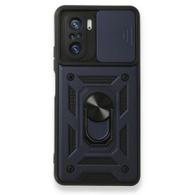 Teleplus Xiaomi Poco F3 Kamera Korumalı Yüzüklü Tank Pars Silikon Siyah Kılıf