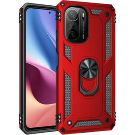 Teleplus Xiaomi Poco F3 Vega Yüzüklü Tank Kırmızı Silikon Cep Telefonu Kılıf