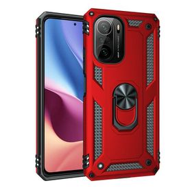 Teleplus Xiaomi Poco F3 Vega Yüzüklü Tank Kırmızı Silikon Cep Telefonu Kılıf