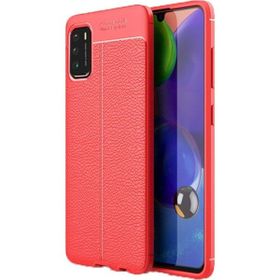 Teleplus Xiaomi Poco M3 Deri Dokulu Nano Ekran Koruyucu Kırmızı Silikon Cep Telefonu Kılıf