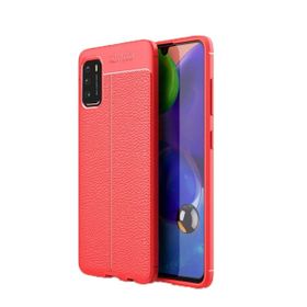 Teleplus Xiaomi Poco M3 Deri Dokulu Nano Ekran Koruyucu Kırmızı Silikon Cep Telefonu Kılıf