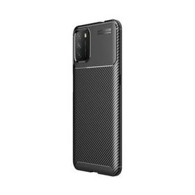 Teleplus Xiaomi Poco M3 Karbon Dokulu Nano Ekran Koruyucu Siyah Silikon Cep Telefonu Kılıf